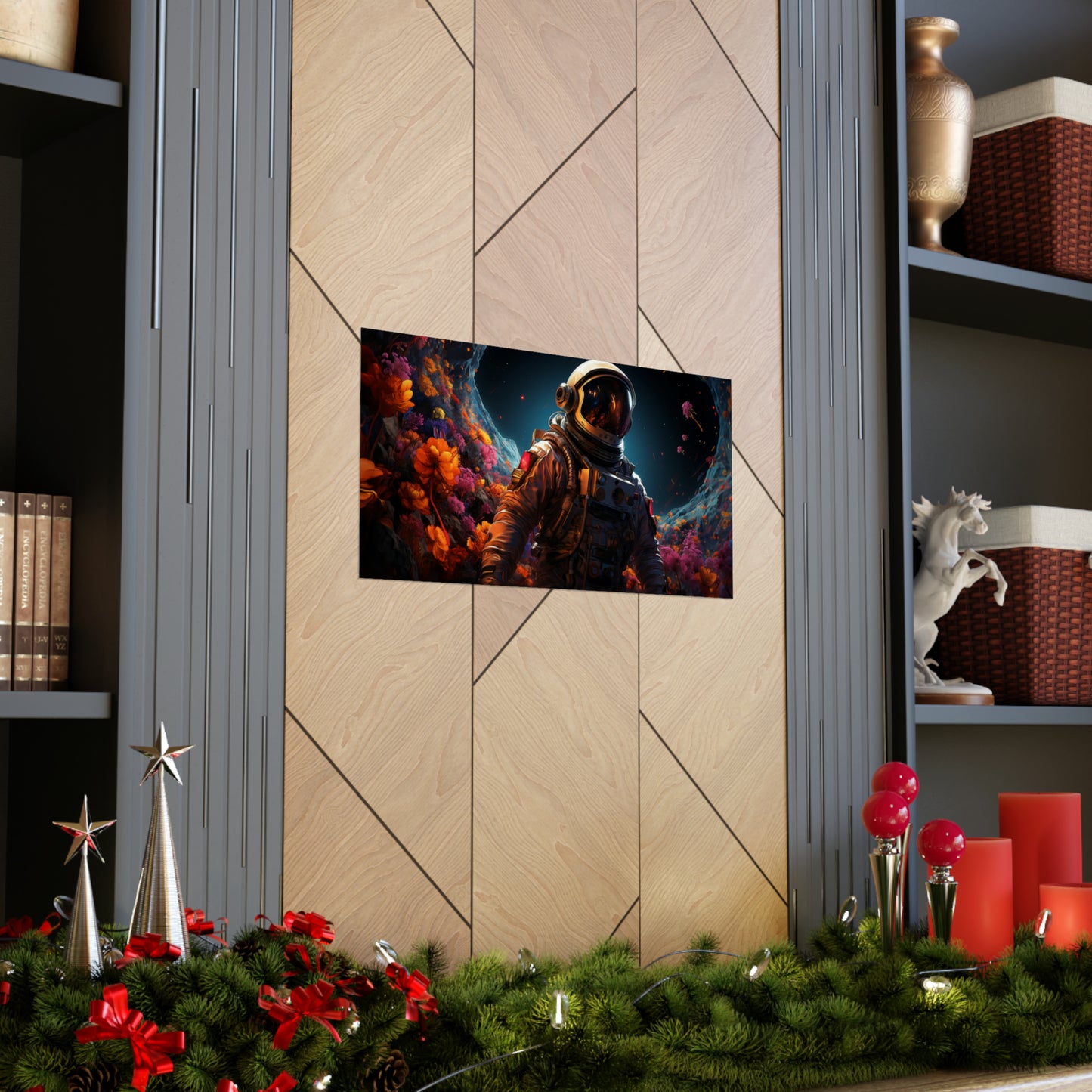 Spaceman Garden View | Horizontal Poster + Digital Art Instant Download